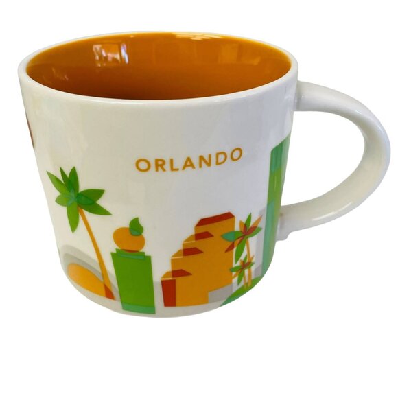Starbucks You Are Here Collection Orlando Mug - Orange Interior - 14 Oz - Collec - Picture 1 of 8